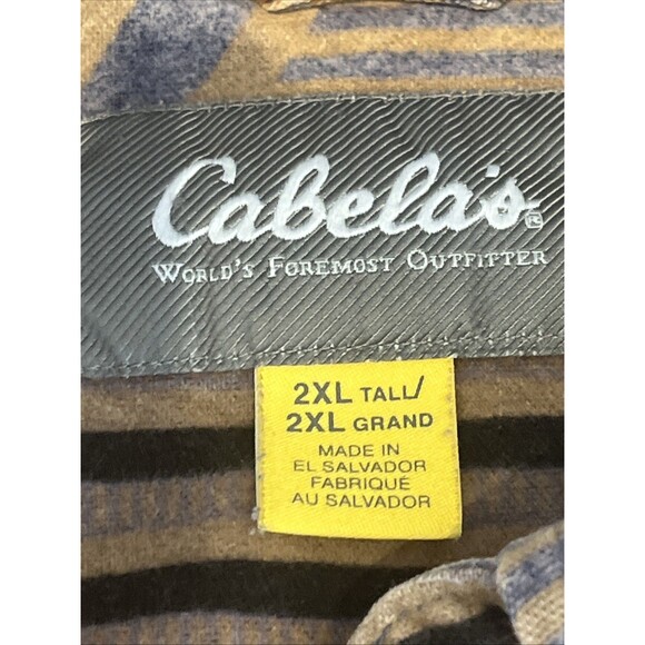 Cabela's Shirt Mens size 2XLT Chamois Button-up Deer Skin Soft Aztec Print - Picture 5 of 7